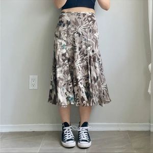 Anne Klein Leafy Earthy Wool Skirt